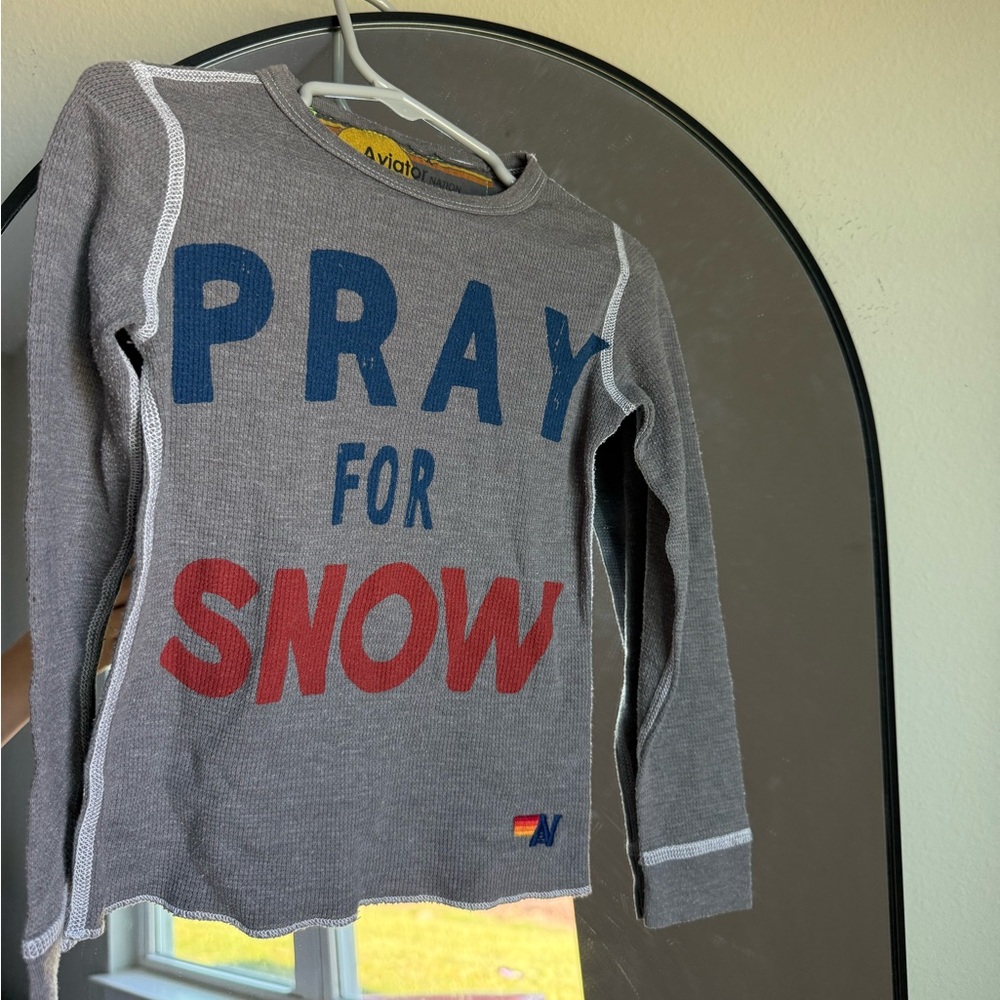 Aviator Nation Pray For Snow Long Sleeve Shirt  - Size 4 - Picture 2 of 6